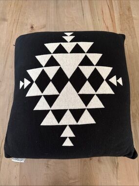 Black & White Geometric Decorative Pillow - Modern Tribal Accent